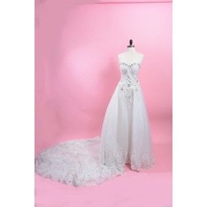 Beaded  Rhinestone Wedding Dress w/Train